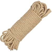Cuerda de yute de 5 mm- 3 capas gruesas de cáñamo para jardín o manualidades- color 20 m. 66 feet